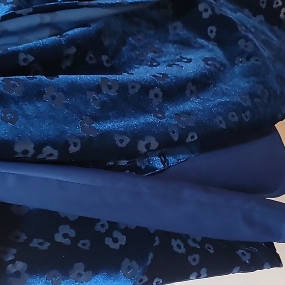 last price drop! DKNY Blue Velvet Layered Dress Crew Neck Velvety Party Dress - Picture 14 of 15